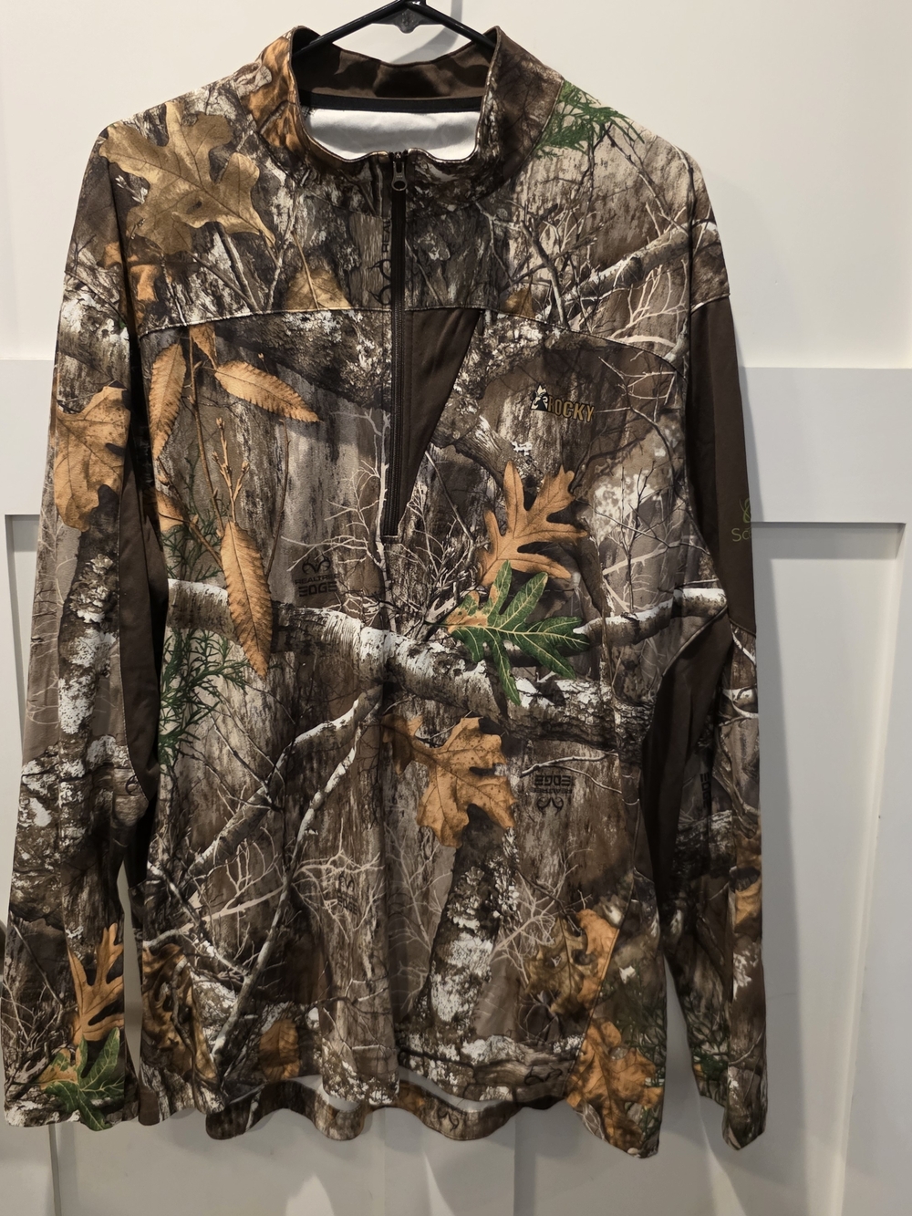 Rocky Mens Quarter 1/4 Zip Long Sleeve Realtree Camo Scent IQ Hunting XL Outdoor